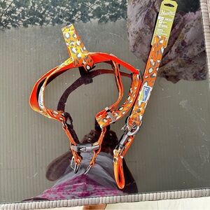 Hound hill dog Orange Leopard Print Harness
